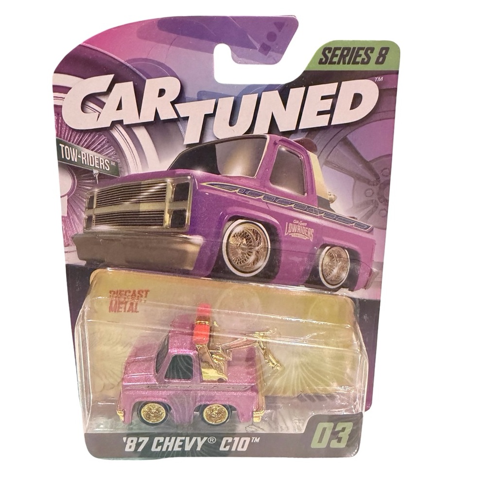 '87 Chevy C10 Diecast Tow Truck Toy - Purple